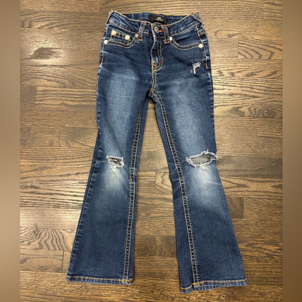 Girls True Religion Distressed Flared Jeans- Size 7